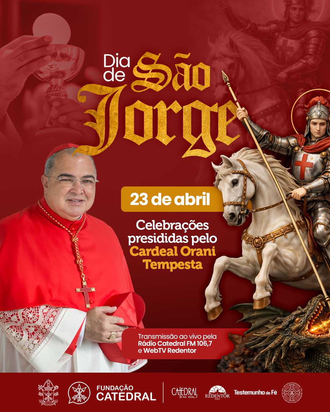 Programação da Festa de São Jorge na Arquidiocese do Rio de Janeiro