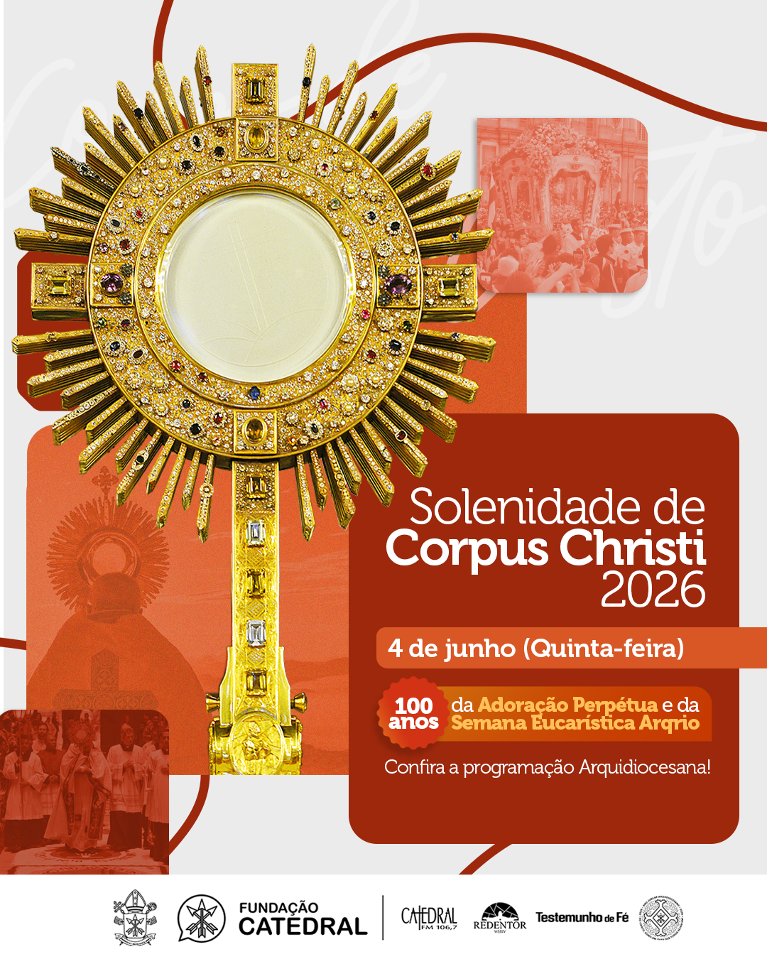Arquidiocese do Rio celebra Corpus Christi com procissão, tapetes de sal, auto sacro e missas no centro da cidade