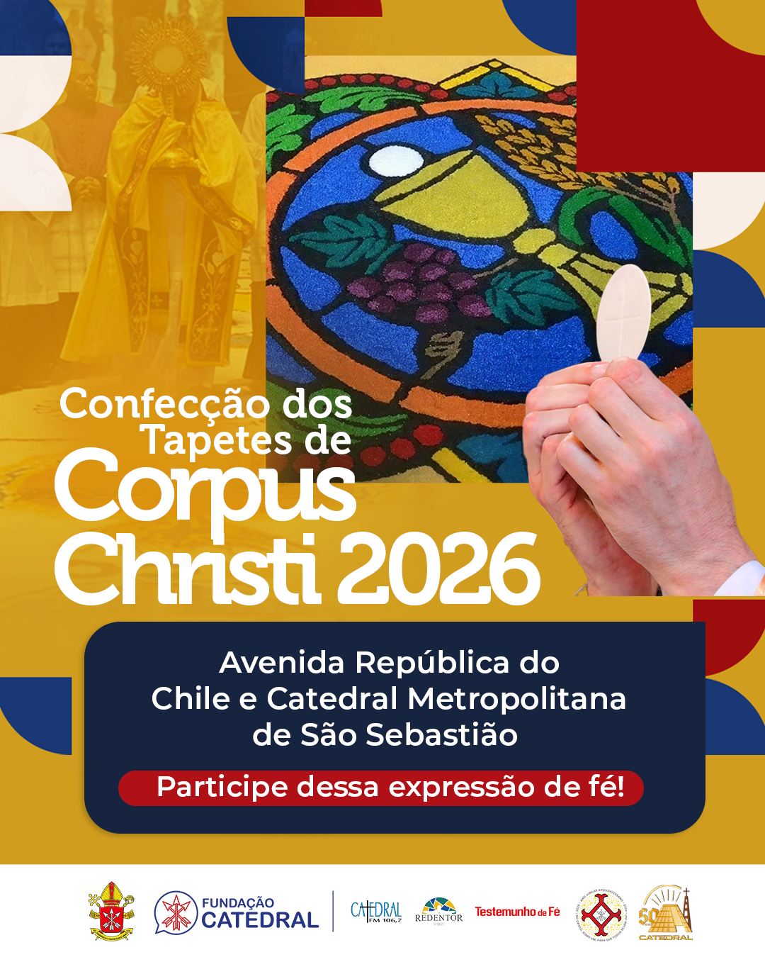Fiéis se mobilizam para a confecção de tapetes de Corpus Christi