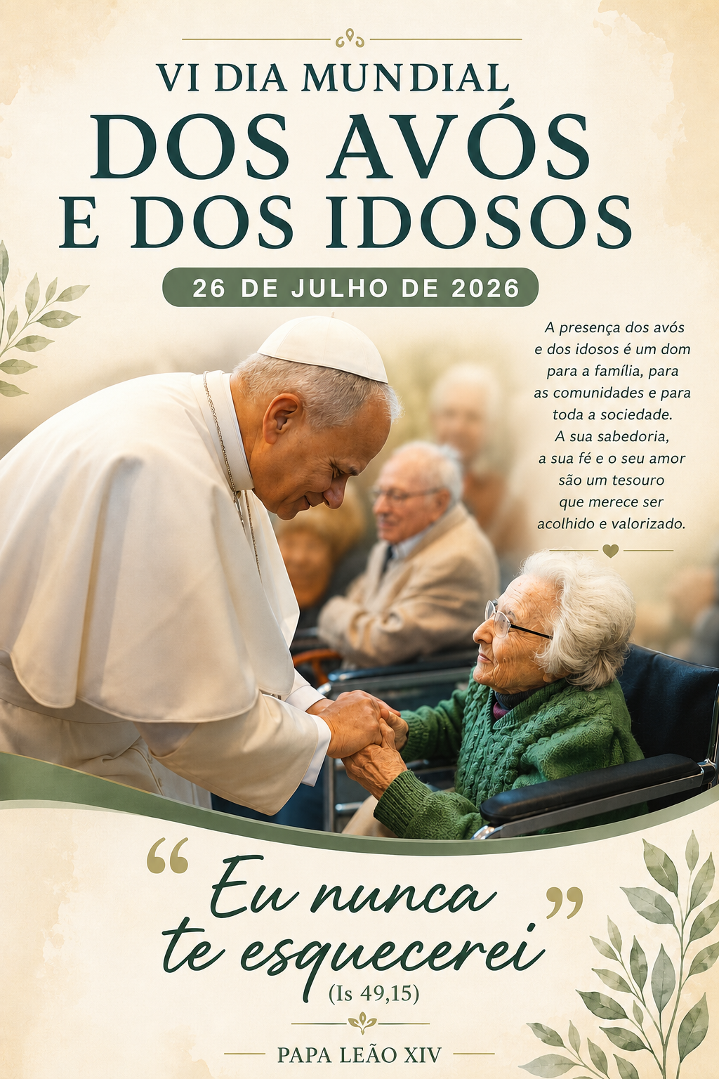 Mensagem do Papa Leão XIV para o VI Dia Mundial dos Avós e dos Idosos