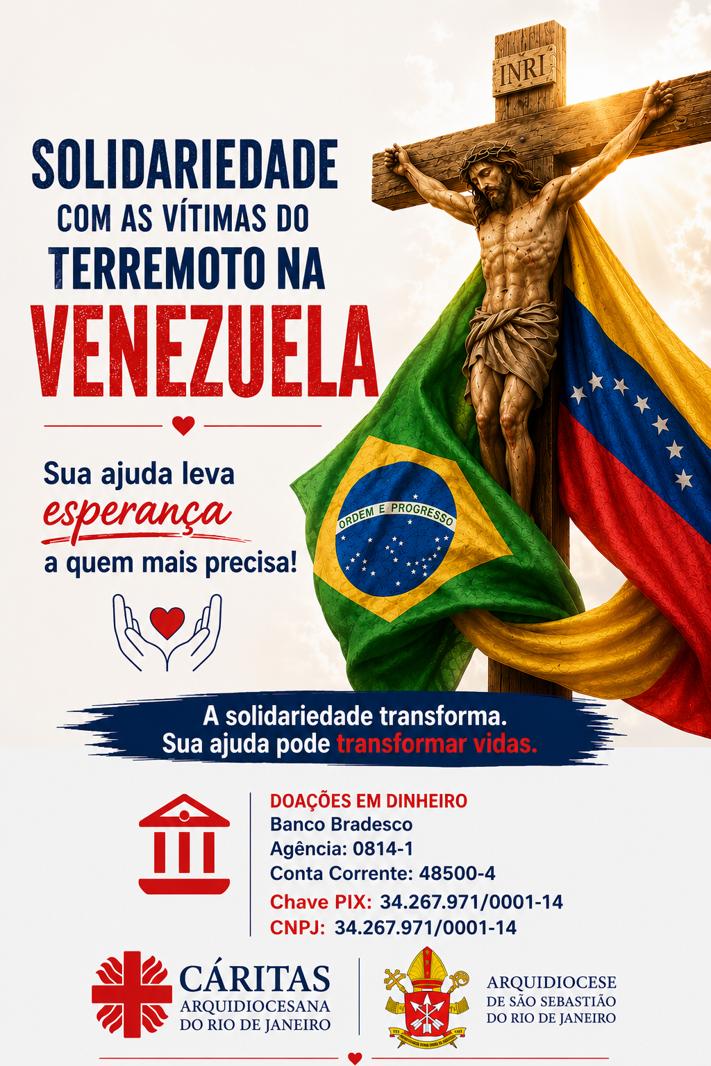 Igreja no Rio lança campanha de solidariedade às vítimas do terremoto na Venezuela