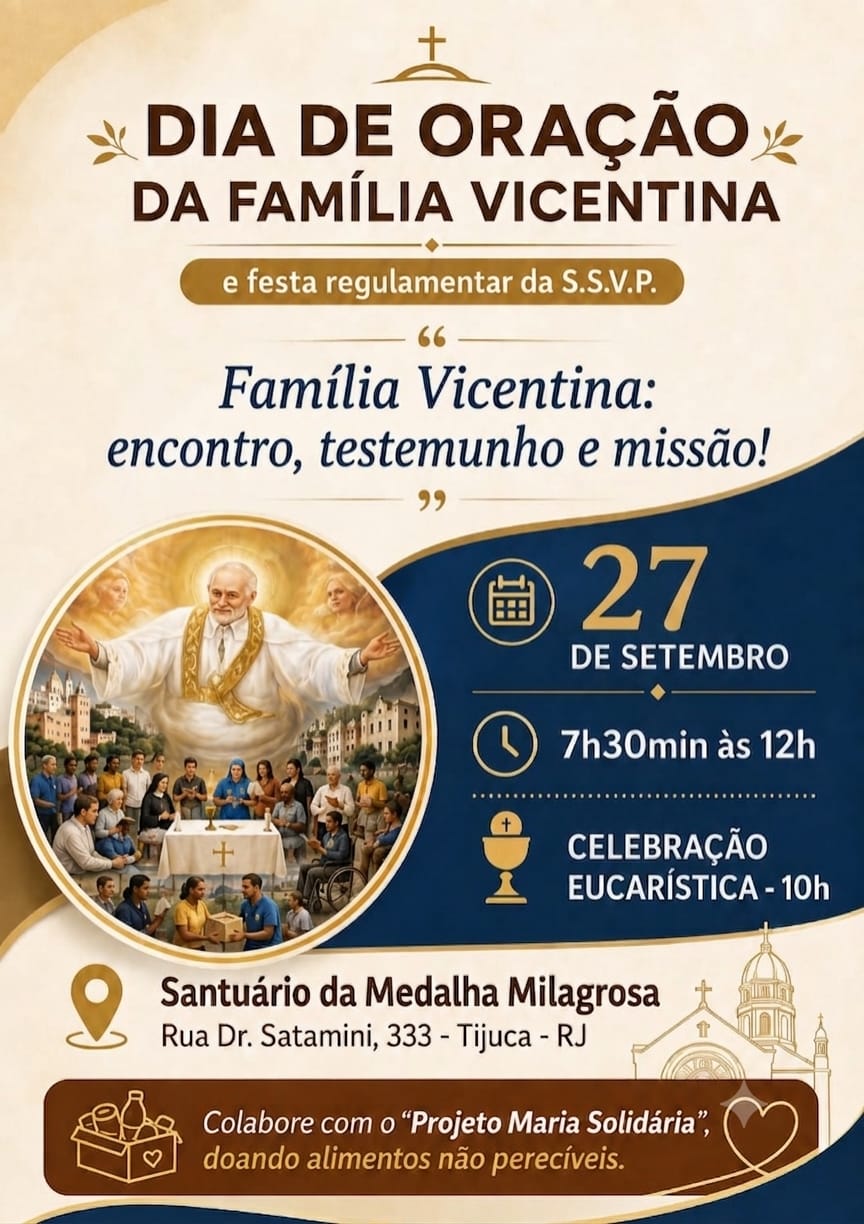 Devotos celebram São Vicente de Paulo no dia 27 de setembro
